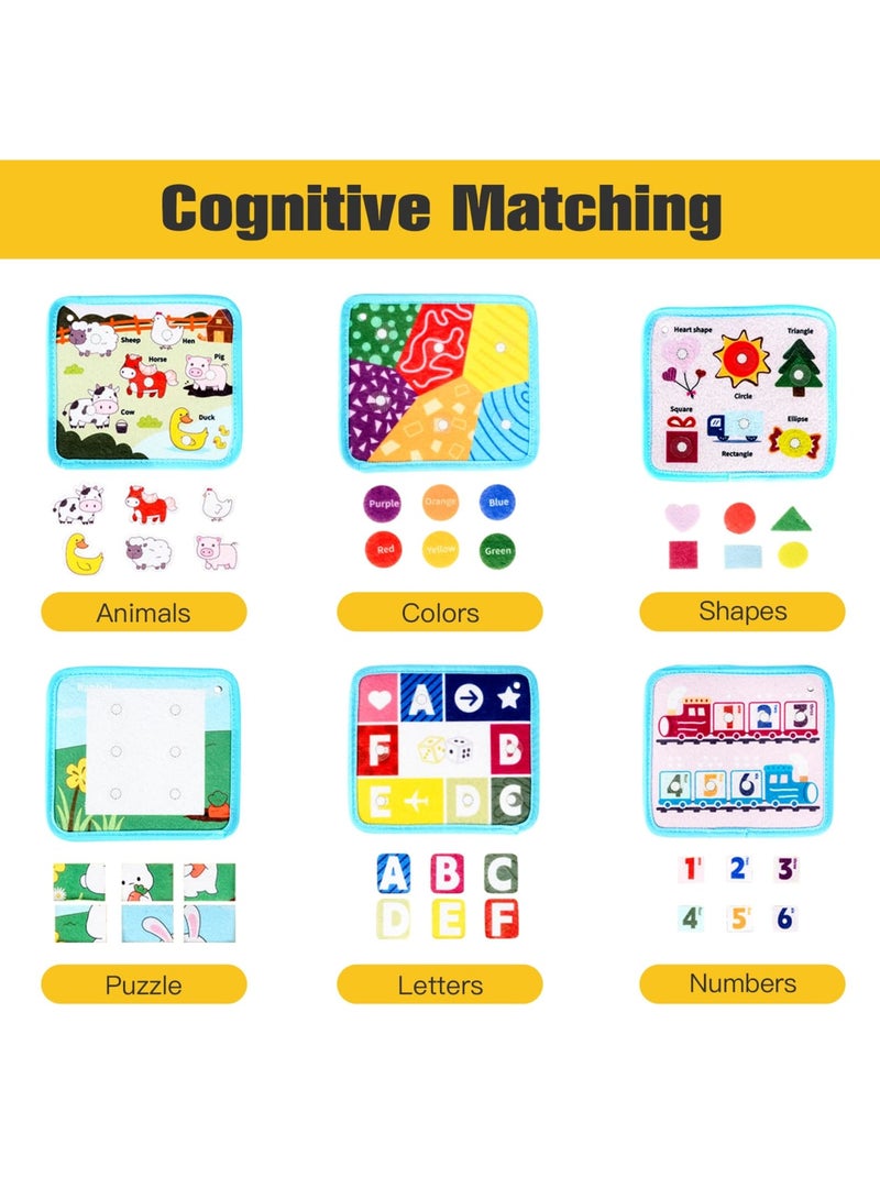 SYOSI كتاب مشغول للأطفال بعمر سنتين، لوحة مشغولة مونتيسوري للأطفال، لوحة نشاط حسية، ألعاب تعليمية للتعلم المبكر، كتاب هادئ للأطفال من 1-3 سنوات - Image 4